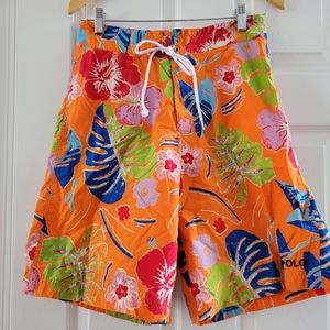 Vtg Polo Ralph Lauren Sport Mens Swim Shorts Sz 30 Floral